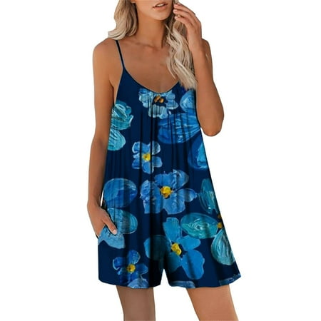 Summer Jumpsuit For Women Wemen Suspender Shorts Digital Print Loose Pocket Romper Blue XXL
Summer Jumpsuit For Women Wemen Suspender Shorts Digital Print Loose Pocket Romper Blue XXL