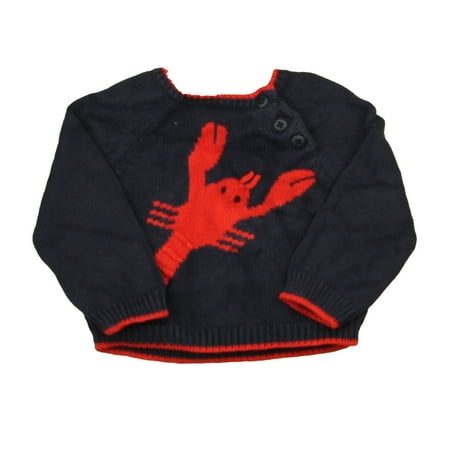 Pre-owned Zubels Boys Navy | Red Crab Sweater size: 6 Months