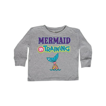 Inktastic Mermaid in Training Girls Gift Toddler Toddler Girl Long Sleeve T-Shirt