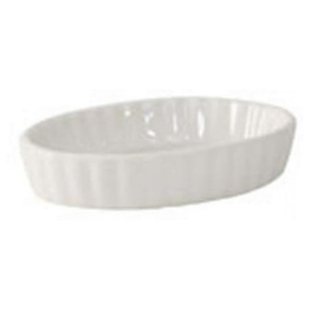 5 oz Oval Creme Brulee Fluted Eggshell