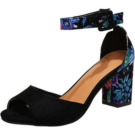 Womens Floral Thick Heel Sandals Ankle Strap Buckle Fish Mouth Open Toe Hollow Chunky High Heel Shoes Summer Comfy Casual Shoes with Jeans
Womens Floral Thick Heel Sandals Ankle Strap Buckle Fish Mouth Open Toe Hollow Chunky High Heel Shoes Summer Comfy Casual Shoes with Jeans