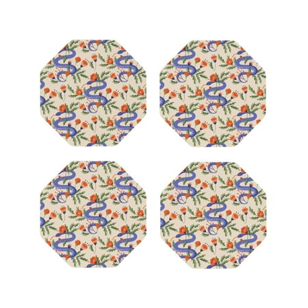 Leather Coasters Set of 4 - Painted Purple Funny Snake Flower Lightweight Non-Slip Drink Coasters for Desk Anti-Scalding Desk Cup Coasters for Office Table Decor Octagon
Leather Coasters Set of 4 - Painted Purple Funny Snake Flower Lightweight Non-Slip Drink Coasters for Desk Anti-Scalding Desk Cup Coasters for Office Table Decor Octagon