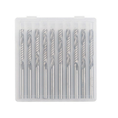 10Pcs/Set 1/8 inch 3.175X25mm 1 Flute Carbide Spiral End CNC Router Bit Tool for Acrylic PVC Wood
10Pcs/Set 1/8 inch 3.175X25mm 1 Flute Carbide Spiral End CNC Router Bit Tool for Acrylic PVC Wood