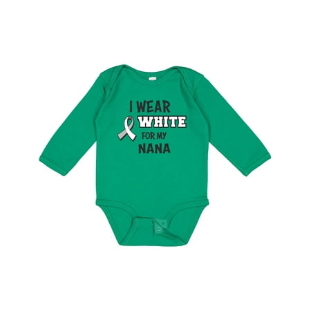 Inktastic I Wear White for My Nana Gift Baby Boy or Baby Girl Long Sleeve Bodysuit