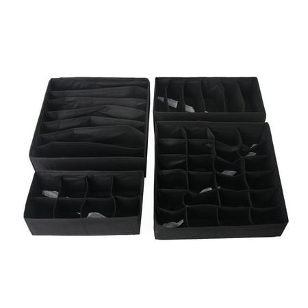 TANGNADE 4 Pack Closet Underwear Organizer Drawer Divide by for Underwear Bras Socks Ties