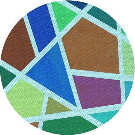 Ahgly Company Indoor Round Patterned Dull Purple Area Rugs 6 Round