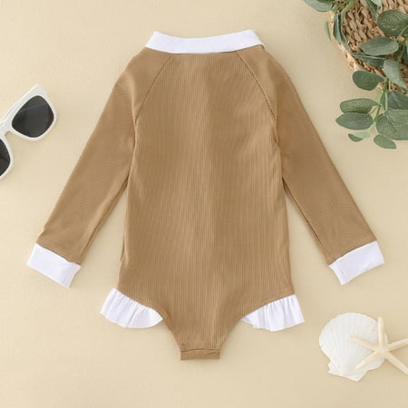 Gubotare Summer Toddler Girls Long Sleeve Solid Color Ruffles 1 Piece Swimwear Beach Onesie Bathing Suits for Girls Bikinis Brown 3-4 Years
Gubotare Summer Toddler Girls Long Sleeve Solid Color Ruffles 1 Piece Swimwear Beach Onesie Bathing Suits for Girls Bikinis Brown 3-4 Years