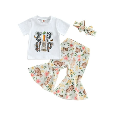 Toddler Baby Girls Easter Outfit Short Sleeve Bunny T-Shirt Tops Flare Bell Bottom Pants 2Pcs Clothes
Toddler Baby Girls Easter Outfit Short Sleeve Bunny T-Shirt Tops Flare Bell Bottom Pants 2Pcs Clothes
