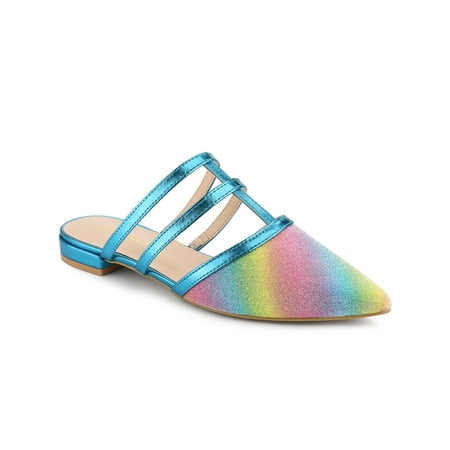 Allegra K Women s Glitter Pointy Toe Flats Mules