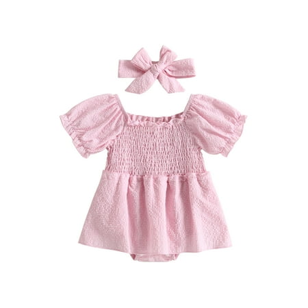 jaweiwi Baby Toddler Girl 2Pcs Summer Romper Dresses 0 6M 12M 18M 24M Short Puff Sleeve Plaid Print Shirred Jumpsuit with Headband Set
jaweiwi Baby Toddler Girl 2Pcs Summer Romper Dresses 0 6M 12M 18M 24M Short Puff Sleeve Plaid Print Shirred Jumpsuit with Headband Set
