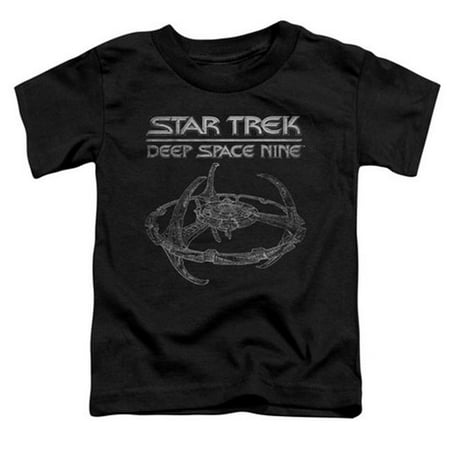 Trevco Star Trek-Ds9 Station - Short Sleeve Toddler Tee - Black- Large 4T