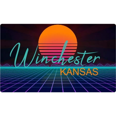 Winchester Kansas 4 X 2.25-Inch Fridge Magnet Retro Neon Design