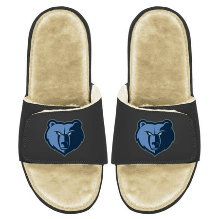 Men s ISlide Black/Tan Memphis Grizzlies Faux Fur Slide Sandals
