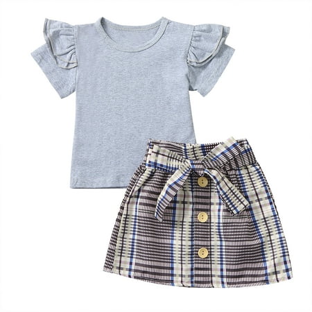 Toddler Kids Baby Girls Solid Ruffles Tops Tee T-Shirt Plaid Skirts Set Outfits
Toddler Kids Baby Girls Solid Ruffles Tops Tee T-Shirt Plaid Skirts Set Outfits