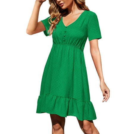 Qufokar Fall Dresses for Women 2022 Wedding Guest Dress for Concert Summer Dresses for Women Fashion Casual V Neck Solid on Chiffon Corset Slim Ruffle Short Sleeve Dress
Qufokar Fall Dresses for Women 2022 Wedding Guest Dress for Concert Summer Dresses for Women Fashion Casual V Neck Solid on Chiffon Corset Slim Ruffle Short Sleeve Dress