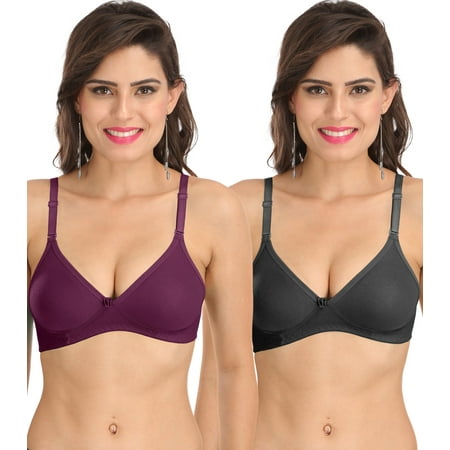 

Ossirrio Women s Everyday Non Padded Non Wired 3/4th Coverage T-Shirt Bra with Free Transparent Strap Black Wine