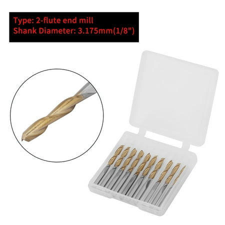 LYUMO Akozon Coated 2-flute End Mill Milliling Cutter 1/8 Shank 3.175mm Cutting Edge Diameter
LYUMO Akozon Coated 2-flute End Mill Milliling Cutter 1/8 Shank 3.175mm Cutting Edge Diameter