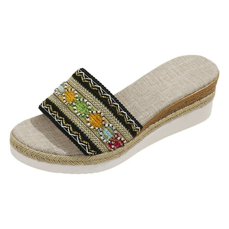MIASHUI Womens Sandals Shoes Pattern Simple Open Toe Breathable and Comfortable Wedge Casual Shoes Casual Summer Shoes Black 6.5
MIASHUI Womens Sandals Shoes Pattern Simple Open Toe Breathable and Comfortable Wedge Casual Shoes Casual Summer Shoes Black 6.5