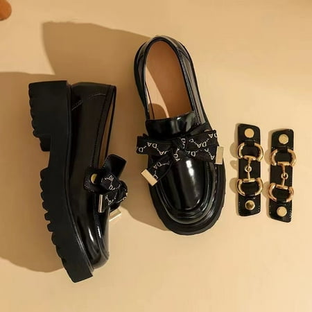 Women‘s Round Toe Bow Decor Platform Loafers Black Faux Leather Shoes Women‘s Footwear
Women‘s Round Toe Bow Decor Platform Loafers Black Faux Leather Shoes Women‘s Footwear
