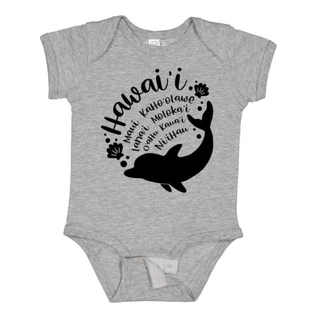 Inktastic Hawaii Islands with Dolphin Gift Baby Boy or Baby Girl Bodysuit