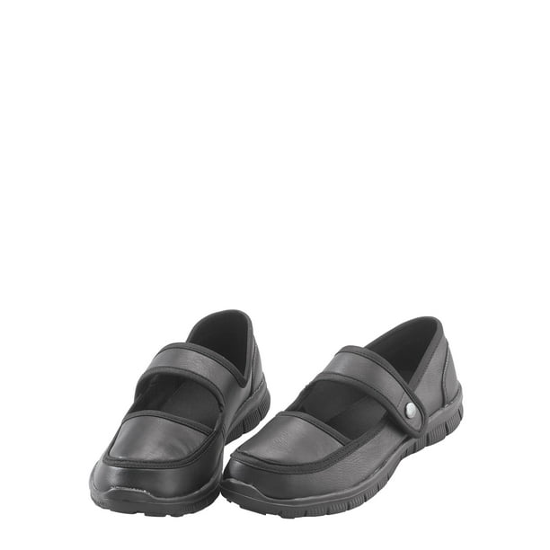 Miles Kimball Silver Steps Feather Lite Mary Jane Shoes, Gray Color