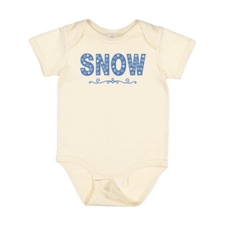 Inktastic White Snowflake Snow Text Gift Baby Boy or Baby Girl Bodysuit