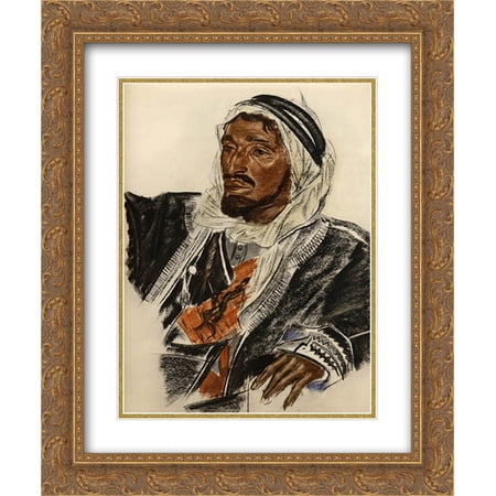 Alexandre Jacovleff 2x Matted 20x24 Gold Ornate Framed Art Print 'Sheikh Sattam de Haddadin of Palmyra'