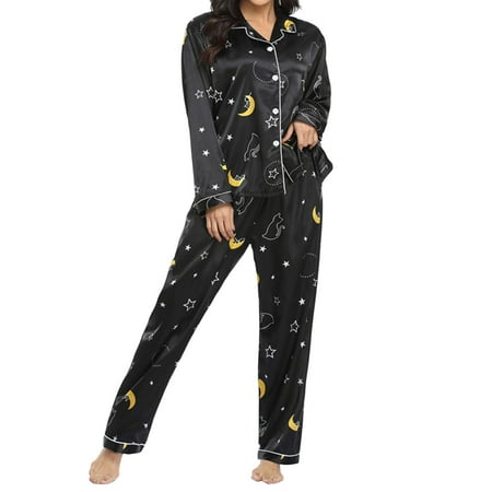 Mahogany Pajamas for Women Womens Two Piece Stretch Satin Homewear Pajamas Set Pajama Cardigan for Women
Mahogany Pajamas for Women Womens Two Piece Stretch Satin Homewear Pajamas Set Pajama Cardigan for Women