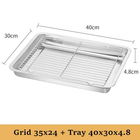 Stainless Steel Baware Grid Line Food Storage Trays Bread Pastry Baking Pan Cooling Rack Fruit BBQ Plate Kitchen Cooking Tools
Stainless Steel Baware Grid Line Food Storage Trays Bread Pastry Baking Pan Cooling Rack Fruit BBQ Plate Kitchen Cooking Tools