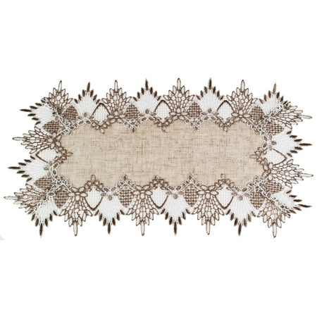 Neutral Earth Tone Beige Lace Rectangle Placemat (13 x 20 )