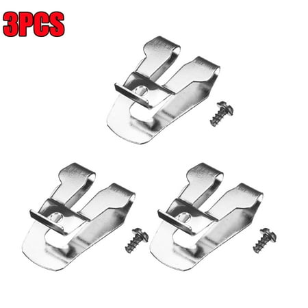 3 Pieces Stainless Steel Belt Clip Replacement Parts with Screws for Hammer Drill Tools