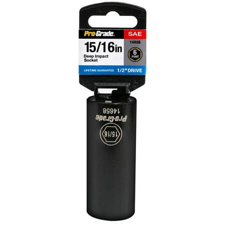 Pro-Grade 14658 0.5 Drive x 0.93 in. 6 Point Deep Impact Socket