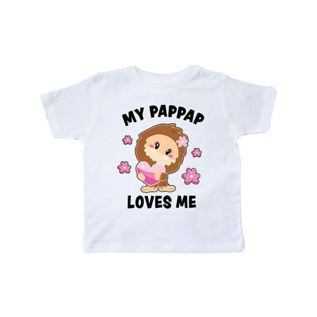 Inktastic My Pappap Loves Me with Bigfoot Gift Toddler Toddler Girl T-Shirt