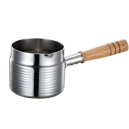 Skys Milk Pot Heat-resistant Mini Stainless Steel Long Handle Food Supplement Pot for Baby