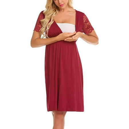 Women Sexy Slim Cross Women Maternity Nursing Baby Nightgown Solid Color Breastf_Haiwaini
Women Sexy Slim Cross Women Maternity Nursing Baby Nightgown Solid Color Breastf_Haiwaini