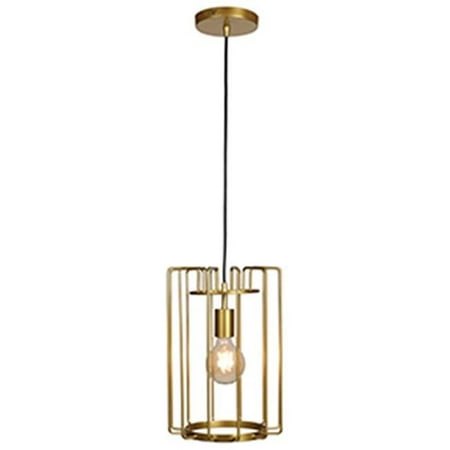 14.25 x 9 in. Wired 1-Light Vertical Cage Pendant Gold