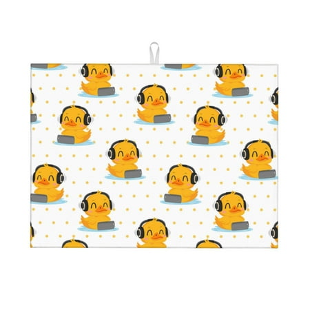Qekee Cute Duck With Headphone Print Dish Drying Mat Dishes Drainer Mat for Kitchen Counter Microfiber Absorbent Dish Draining Reusable Washable Draining Racks Extra Large 18 x24
Qekee Cute Duck With Headphone Print Dish Drying Mat Dishes Drainer Mat for Kitchen Counter Microfiber Absorbent Dish Draining Reusable Washable Draining Racks Extra Large 18 x24