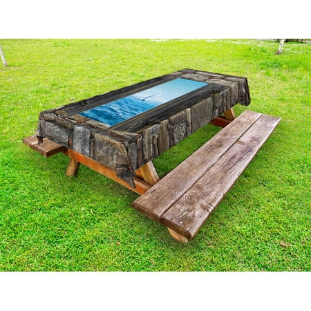 Nautical Outdoor Tablecloth Image of A Sailing Boat from Stone Window Narrow Perspective Idyllic Mediterranean Decorative Washable Fabric Picnic Table Cloth 58 X 84 Inches Grey Blue by Ambesonne
Nautical Outdoor Tablecloth Image of A Sailing Boat from Stone Window Narrow Perspective Idyllic Mediterranean Decorative Washable Fabric Picnic Table Cloth 58 X 84 Inches Grey Blue by Ambesonne