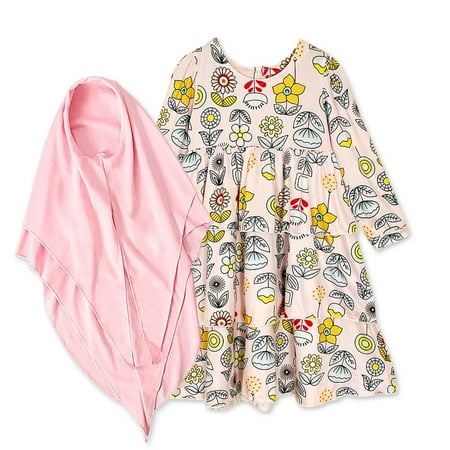 Clearance Gallickan Kids Girl Dress Set Girls Long Sleeve Floral Round Neck Dress Turban Two Piece Muslim Kids Clothing Sizes 1T-6T
Clearance Gallickan Kids Girl Dress Set Girls Long Sleeve Floral Round Neck Dress Turban Two Piece Muslim Kids Clothing Sizes 1T-6T