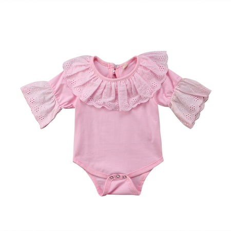 Luckinbaby Baby Girls Short Sleeve Romper Lace Patchwork Ruffle Solid Color Jumpsuit
Luckinbaby Baby Girls Short Sleeve Romper Lace Patchwork Ruffle Solid Color Jumpsuit