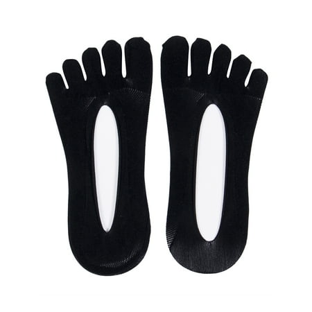 LisenraIn Women Solid Seamless Low Cut Crew Ankle Five Finger Toe Boat Socks