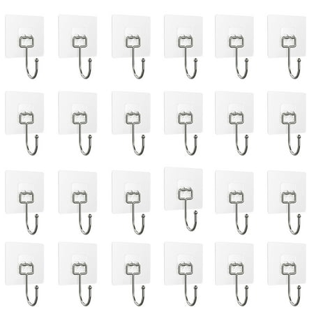24 Pack Adhesive Hooks Utility Transparent Hooks Waterproof and Rustproof Wall Hooks Heavy Duty Self Reusable Seamless Hooks for Kitchen Bathroom Office
24 Pack Adhesive Hooks Utility Transparent Hooks Waterproof and Rustproof Wall Hooks Heavy Duty Self Reusable Seamless Hooks for Kitchen Bathroom Office