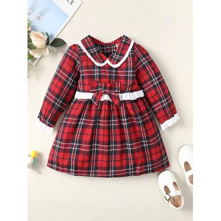 Girls Round Collar Plaid Pattern Bowknot Long Sleeve Dress Kids Clothes For Christmas
Girls Round Collar Plaid Pattern Bowknot Long Sleeve Dress Kids Clothes For Christmas