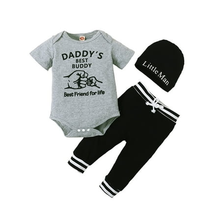 elfinBE Newborn Baby Infant Boy Letter Print Short Sleeve Romper Casual Elastic Pants Hat Three-piece Set 0-18M
elfinBE Newborn Baby Infant Boy Letter Print Short Sleeve Romper Casual Elastic Pants Hat Three-piece Set 0-18M
