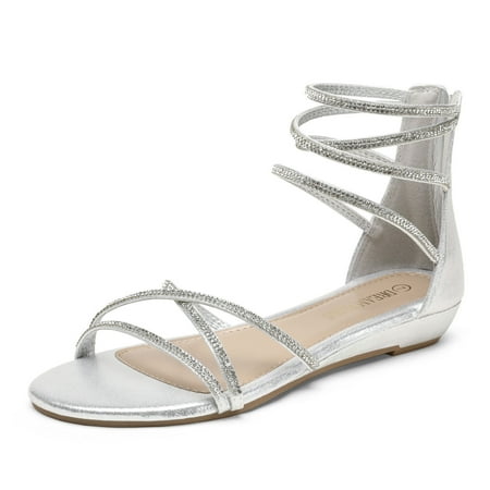 Women Sandals Open Toe Rhinestones Ankle Straps Summer Flat Sandals Shoes Size
Women Sandals Open Toe Rhinestones Ankle Straps Summer Flat Sandals Shoes Size