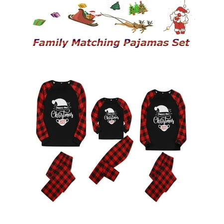 Licupiee Christmas Family Matching Pajamas Set Letters Print Long-Sleeve Tops with Plaid Pants Suit for Adults Kids Red
Licupiee Christmas Family Matching Pajamas Set Letters Print Long-Sleeve Tops with Plaid Pants Suit for Adults Kids Red