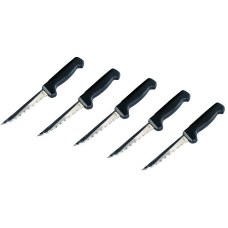 Kitchen + Home Steak Knives – Stainless Steel Pointed Tip Serrated Steak Knife Set – 6 Pack…
Kitchen + Home Steak Knives – Stainless Steel Pointed Tip Serrated Steak Knife Set – 6 Pack…