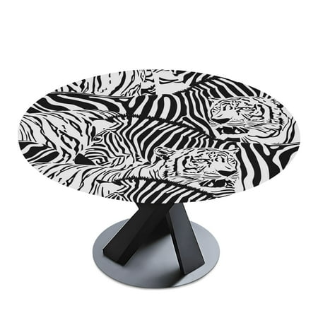 Zebra-stripe Round Fitted Tablecloth with Elastic Edged Waterproof Table Cover Table Protector for Dining Kitchen Indoor Outdoor
Zebra-stripe Round Fitted Tablecloth with Elastic Edged Waterproof Table Cover Table Protector for Dining Kitchen Indoor Outdoor