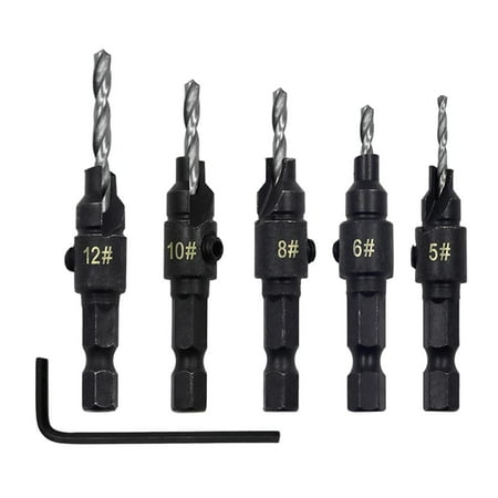HSS Steel Countersink Set Woodworking Chamfer Tool with 1/4inch Hex Shank - Style 1
HSS Steel Countersink Set Woodworking Chamfer Tool with 1/4inch Hex Shank - Style 1
