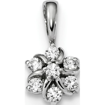 Designer 14K White Gold Diamond Pendant (Length=14) (Width=7) Made In India -Jewelry By Sweet Pea Creations
